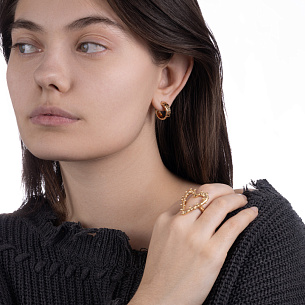 Серьги Конго из серебра с золочением