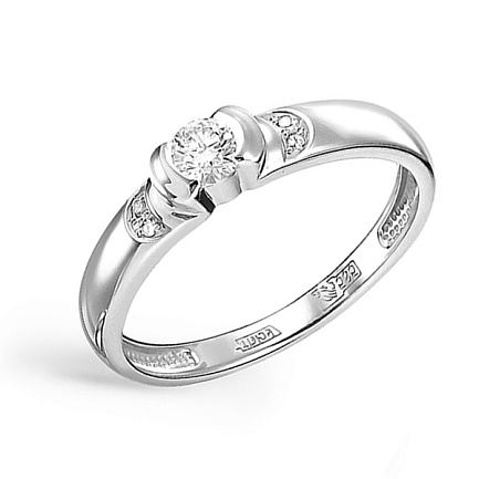 Кольцо из белого золота с бриллиантами