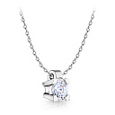 Колье из белого золота с бриллиантом, плетение якорное