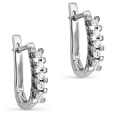 Серьги с английским замком из белого золота с бриллиантами