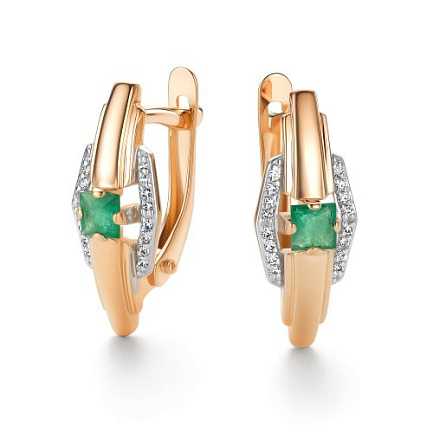 Серьги с английским замком из красного золота