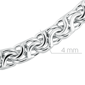 Цепь ручной работы из серебра, плетение скиф