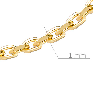 Цепь автомат из желтого золота, плетение якорное