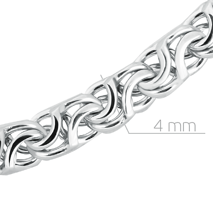 Цепь ручной работы из серебра, плетение скиф