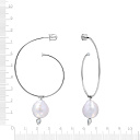 Пусеты из белого золота с бриллиантами, жемчугом