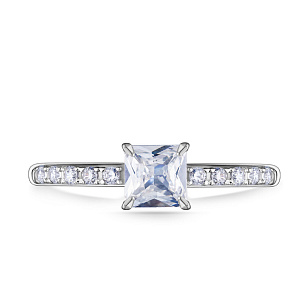 Кольцо из серебра с фианитом