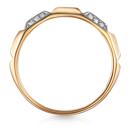 Кольцо из красного золота с фианитом