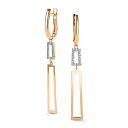 Серьги с английским замком из красного золота с бриллиантами