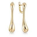 Серьги с английским замком из желтого золота