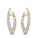 Серьги из желтого золота с фианитами