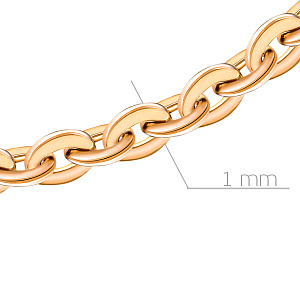 Цепь автомат из красного золота, плетение якорное