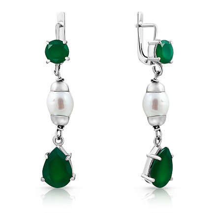 Серьги из серебра с жемчугом