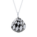 Подвеска из белого золота с бриллиантами, эмалью