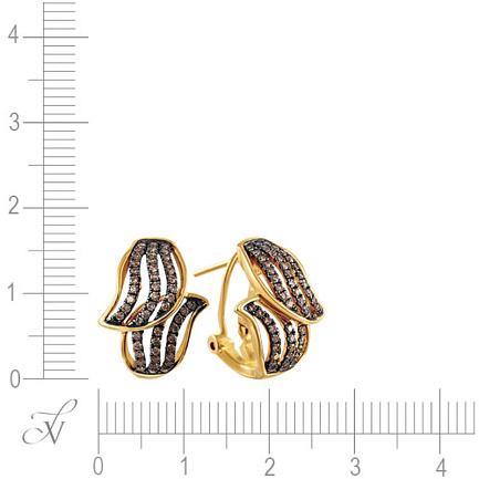 Серьги из желтого золота с бриллиантами