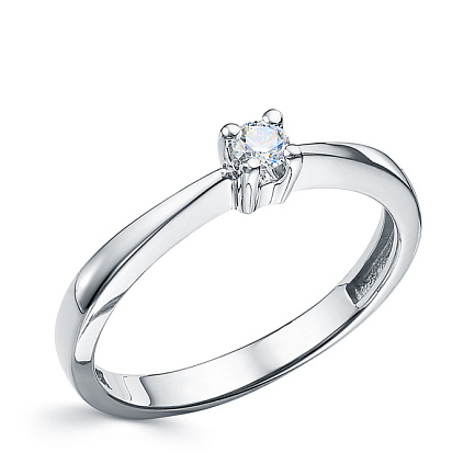 Кольцо из белого золота с бриллиантом