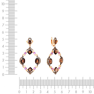 Серьги с английским замком из красного золота с бриллиантами