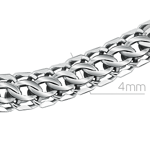 Браслет ручной работы из серебра, плетение каприз