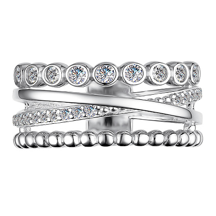 Кольцо из серебра с фианитами