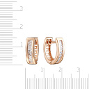 Серьги с английским замком из красного золота с фианитом