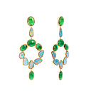 Серьги с английским замком из желтого золота с бриллиантами