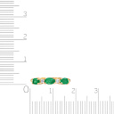 Кольцо из желтого золота с бриллиантами, изумрудами
