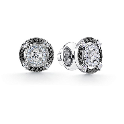 Серьги из белого золота с бриллиантами