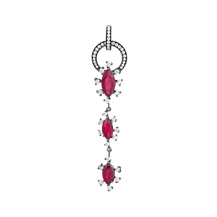 Подвеска из золота с бриллиантами, рубинами