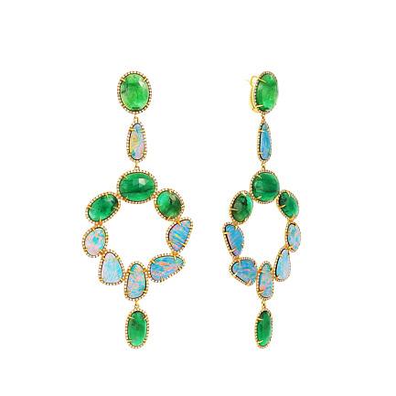 Серьги с английским замком из желтого золота с бриллиантами