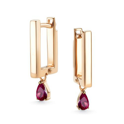 Серьги с английским замком из красного золота