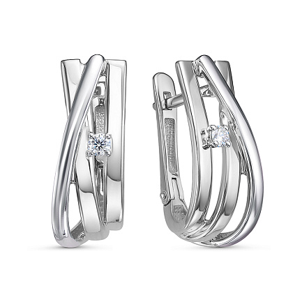 Серьги из белого золота с бриллиантами