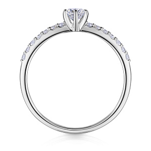 Кольцо помолвочное из белого золота с бриллиантами