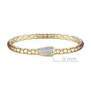 Браслет декоративный из желтого золота с фианитом