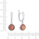 Серьги с английским замком из серебра с лунным камнем