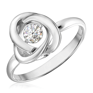 Кольцо из белого золота с бриллиантом