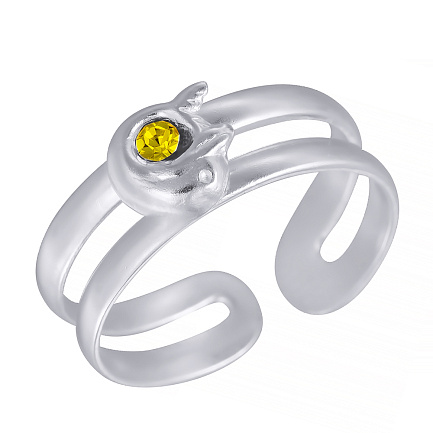 Кольцо из серебра с фианитом