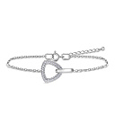 Браслет декоративный из серебра с фианитом