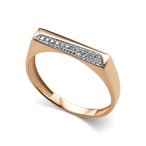 Кольцо из красного золота с бриллиантами