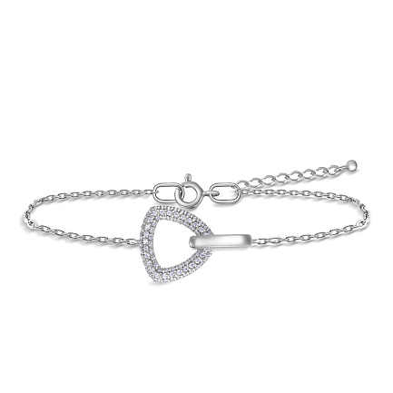 Браслет декоративный из серебра с фианитом