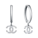 Серьги из серебра с фианитами