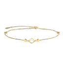 Браслет на ногу декоративный из желтого золота, плетение якорное