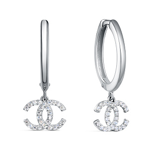 Серьги из серебра с фианитами