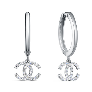 Серьги из серебра с фианитом