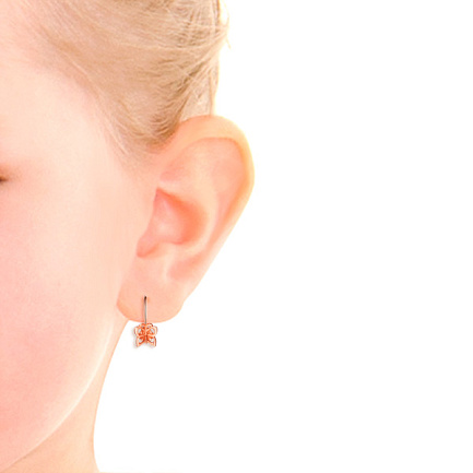 Серьги детские из красного золота