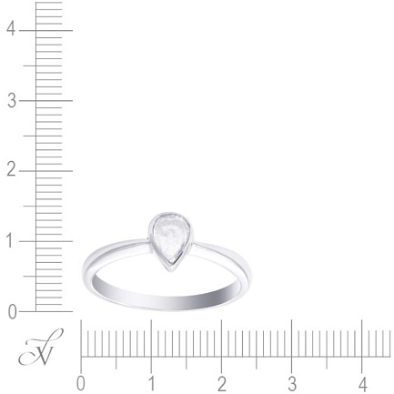 Кольцо из белого золота с бриллиантом