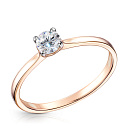 Кольцо из красного золота с бриллиантом