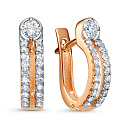 Серьги с английским замком из красного золота с бриллиантами