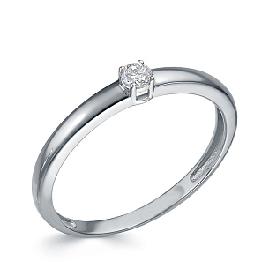 Кольцо из белого золота с бриллиантом