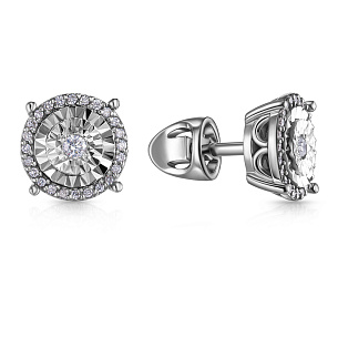 Пусеты из белого золота с бриллиантами