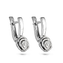 Серьги с английским замком из серебра с фианитами