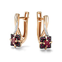 Серьги с английским замком из красного золота с бриллиантами